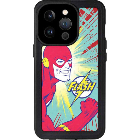 DC Comics The Flash Classic Art Smile Blast iPhone 15 Pro Waterproof Case